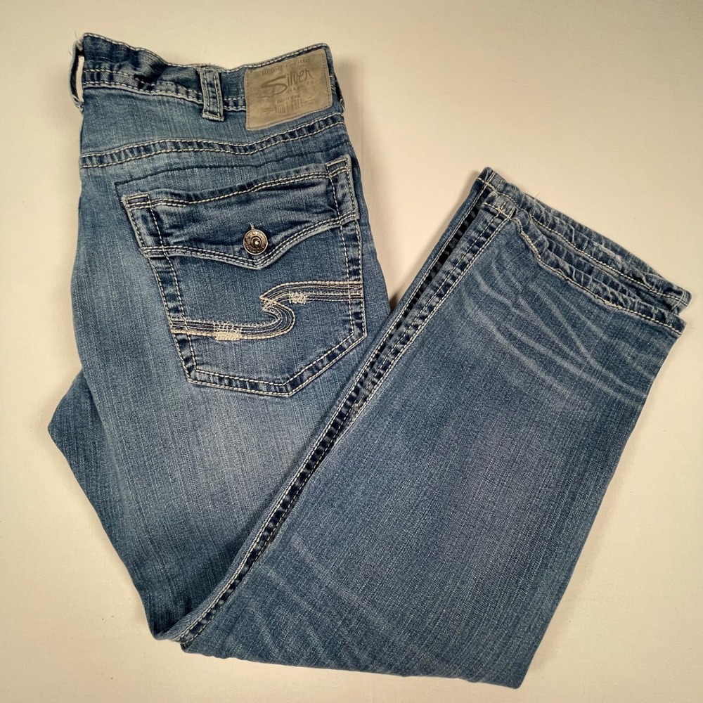 Silver Jeans Gordie EMC Denim Jeans‎ Relaxed Fit Distressed W36 L30